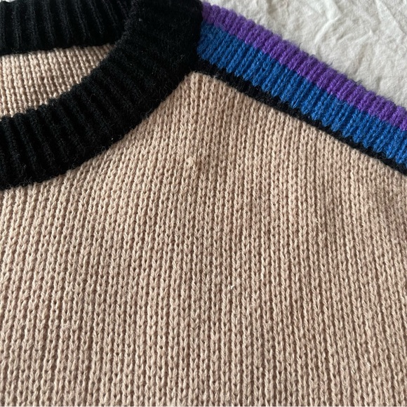 Vintage 80s 90s Dad Grandpa Oversized Colorful Cozy Stripe Funky Sweater - Picture 12 of 16